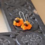 Flower Earrings with Gemsto..