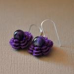 Flower Earrings with Gemsto..