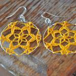 Delicate Lacy Earrings - Curry Mustard 