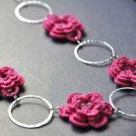 Cerise Pink Flower Necklace